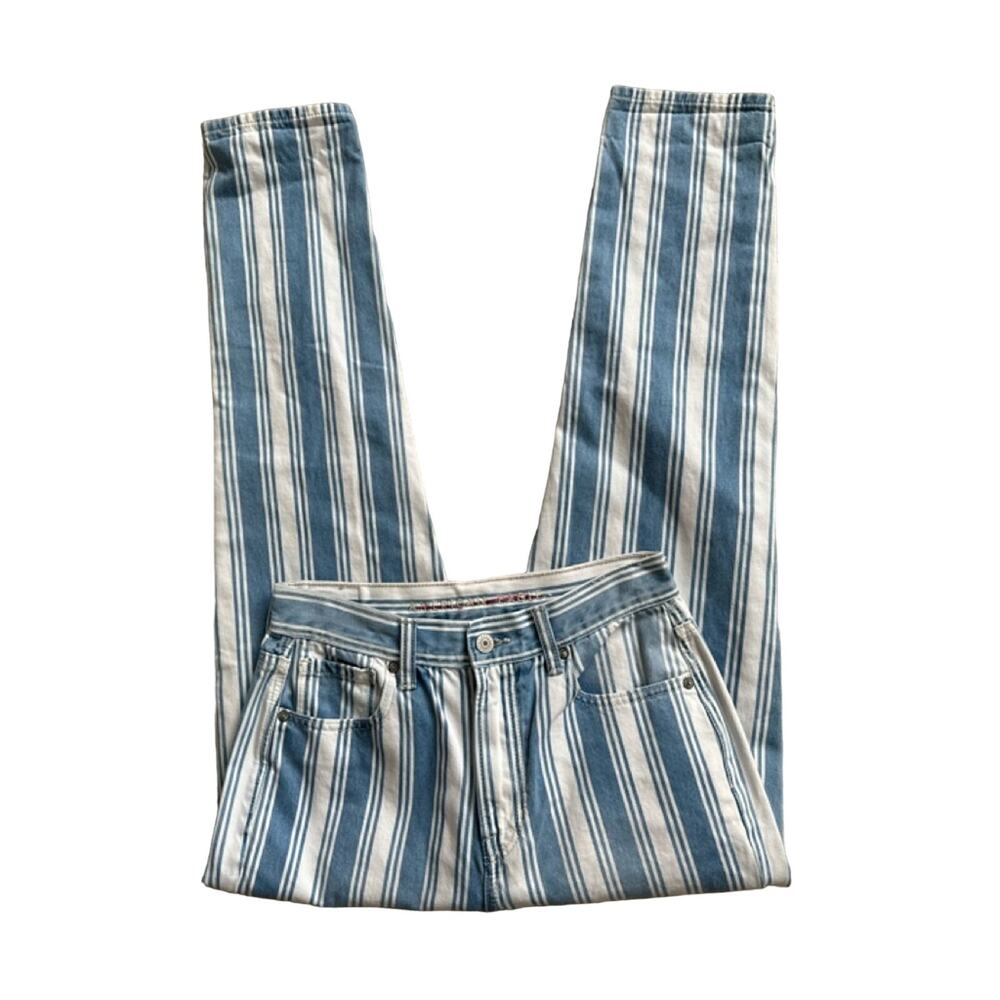 American Eagle Outfitters High Rise Mom Jean Stripes AEO - Picture 2 of 8